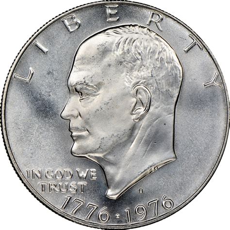 0.3161 t oz. Face Value. $1 USD. Mintage. 4,004,687. Most 1972 Eisenhower dollars were struck with a copper-nickel clad metallic base, as most large-denomination U.S. coins were beginning in 1971. However, with approval from the U.S. Treasury, the United States Mint struck around 4 million Eisenhower dollars with a 40 percent silver metal content.