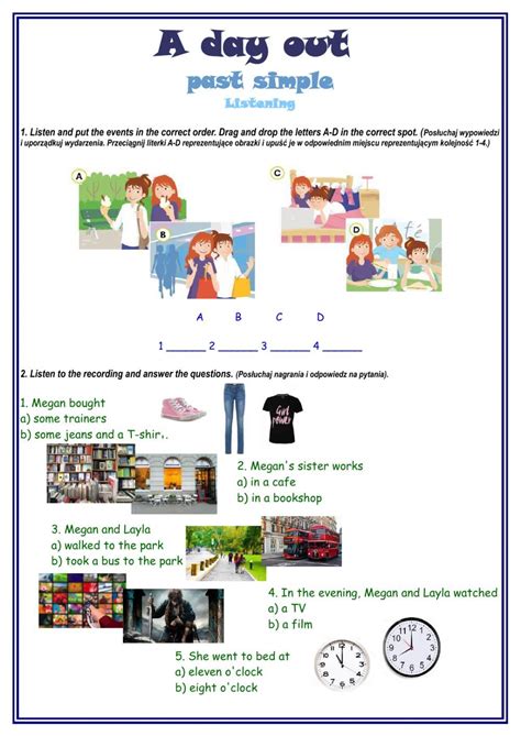 Ejercicio de A day out - past simple listening - Liveworksheets