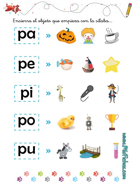 Ejercicio de Sílabas: pa,pe,pi,po,pu