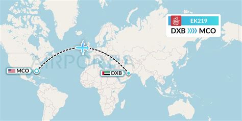 Track Emirates (EK) #219 flight from Dubai Int'l to Orlando Intl Flight status, tracking, and historical data for Emirates 219 (EK219/UAE219) 20-May-2023 (DXB / OMDB-KMCO) including scheduled, estimated, and actual departure and arrival times.. 