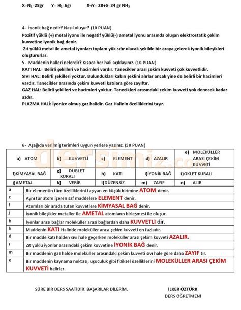 Ek Sınav-1 Soru ve Cevapları .