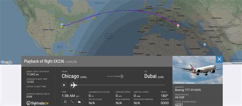 April 2024: Emirates FLIGHT EK236 from Chicago to Dubai. Claim Compensation for EK236, On-time Performance, delay statistics and flight information LIVE TRACKING ... DATE / STATUS FROM / TO TO DEPARTED ARRIVED; 21. Apr Live Chicago to Dubai Chicago 9h 2min late Chicago (ORD / KORD) 21 Apr 11:45 ...