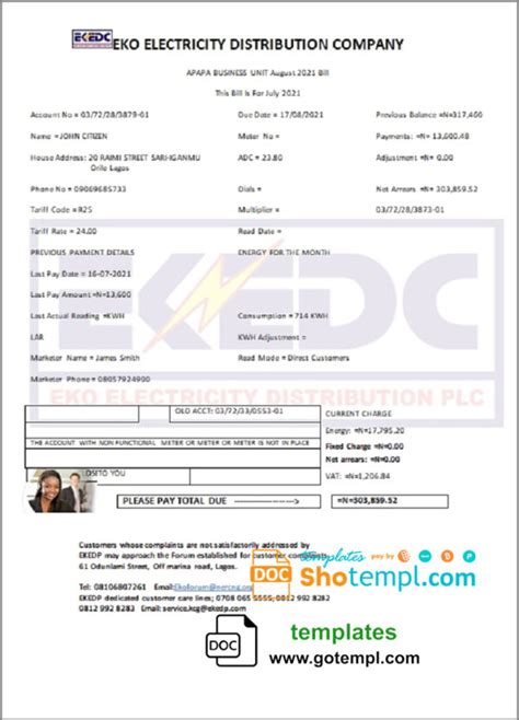 Eko Electricity Distribution Company Electricity bill on …