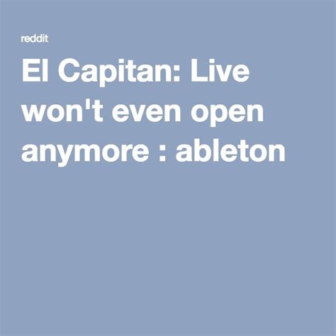 El Capitan: Live won