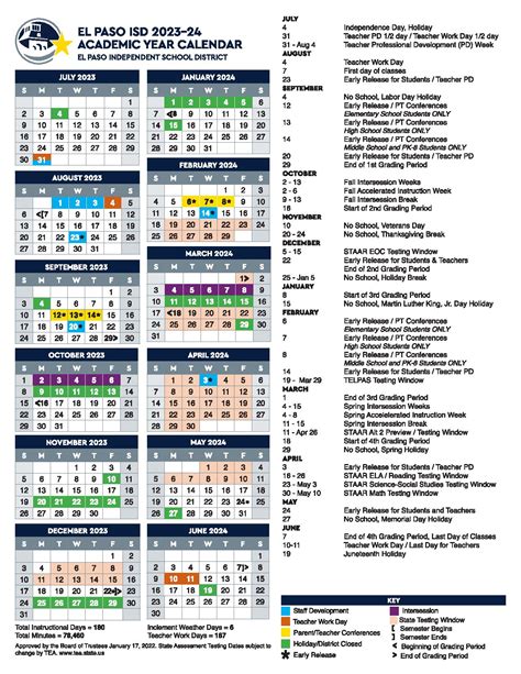 El Paso Isd Calendar