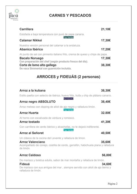 El Picú in Santa Cruz de Tenerife - Menu, openingstijden, prijzen ...