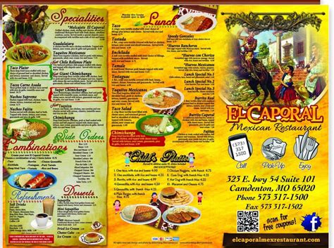 El caporal menu with prices. Get delivery or takeout from El Caporal Mexican Restaurant at 323 U.S. 54 in Camdenton. Order online and track your order live. No delivery fee on your first order! 
