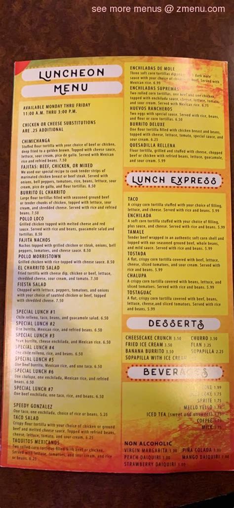 View the online menu of Taqueria y Carniceria El Charrito and other restaurants in Fresno, California. Taqueria y Carniceria El Charrito « Back To Fresno, CA. 3.46 mi. Mexican $ (559) 718-5287. 2327 N West Ave Fresno Ca, Fresno, CA 93705. Hours. Mon. 8:00am-10:00pm. Tue. 8:00am-10:00pm. Wed.. 