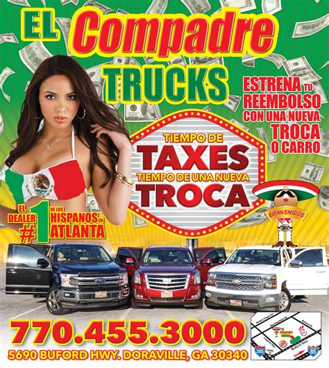 El compadre trucks. Visit El Compadre Trucks online at www.elcompadretrucks.com to see more pictures of this vehicle or call us at 770-455-3000 today to schedule your test drive. 19.00. CITY. 25.50. HWY. 