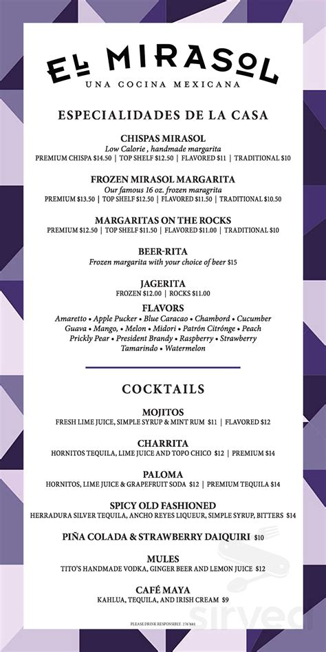 El mirasol menu. Things To Know About El mirasol menu. 