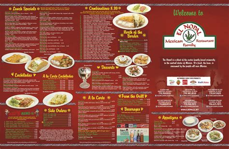 El nopal cartersville ga menu. Specialties: We are the best restaurant for you in town! We have been in business for 13 years strong. We offer you and your guests delicious food and excellent services. Our dishes are prepared in the true Mexican manner. Established in 1999. We are the best restaurant for you in town! We have been in business for 13 years strong. We offer you and your … 