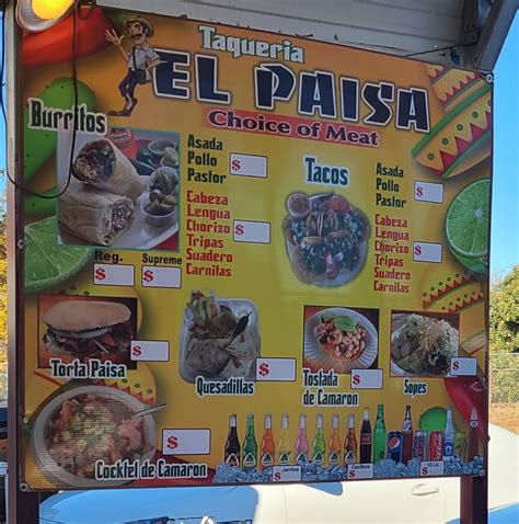 El paisa taqueria. Start your review of Tacos El Paisa. Overall rating. 62 reviews. 5 stars. 4 stars. 3 stars. 2 stars. 1 star. Filter by rating. Search reviews. Search reviews. Dawn M. Elite 24. Mesa, AZ. 46. 438. 1698. Jan 25, 2023. 6 photos. ... Pedrito’s Taqueria 2. 67 $ Inexpensive Mexican. Sahuaro’s Taco Shop. 191 $ Inexpensive Mexican. El … 