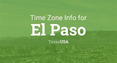 El paso texas time zone. El Paso County, located in the westernmost part of Texas, is not only known for its stunning natural landscapes and thriving economy but also for its rich history and vibrant cultu... 