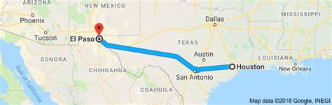 El paso to houston tx. The total straight line flight distance from El Paso, TX to Houston, TX is 675 miles. This is equivalent to 1 087 kilometers or 587 nautical miles. Your trip begins in El Paso, Texas. It ends in Houston, Texas. Your flight direction from El Paso, TX to Houston, TX is East (99 degrees from North). 