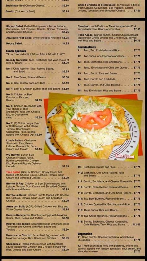 El rey fairmont wv. View online menu of El Rey Mexican Restaurant in Fairmont, users favorite dishes, menu recommendations and prices, 447 user ratings rated with a score of 86 