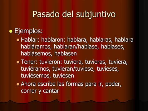 Los tiempos del subjuntivo en español. El subjuntivo es el 