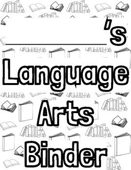 Ela Notebook Cover ELA English Language Arts Binder Cover Student