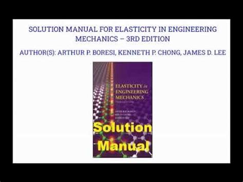 Elasticity in engineering mechanics boresi solution manual. - Oep 5 olympus endoskopie drucker schnellstartanleitung.