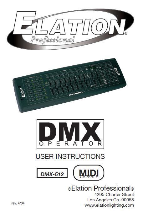 Elation professional dmx operator user manual. - Selva madeira 50 hp service manual.