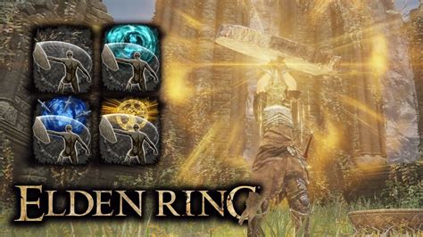 Elden ring shield ashes of war. Golden Land. This can be obtained by killing a scarab in the Deeproot Dephts region, south from the Site of Grace of the Great Waterfall Crest. This scarab will be hiding in one of the bushes so it can be easliy missed. This skill can be imbued to any Great Hammer, greataxes, and colossal weapons. Prayerful Strike. 