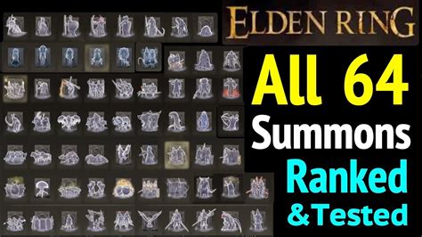 Elden ring summons. Dec 1, 2023 · The spirit summons themselves are called Spirit Ashes, if you haven't already realised, and you’ll have plenty of them by the time you’re done with Elden Ring. Spirit Ashes are found in chests ... 