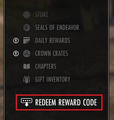 Fill in the fields that appear with your package codes, then select Submit. Select The Elder Scrolls Online Content as your reward choice. You will then be provided with a code within 24 hours, that you can redeem by selecting Redeem Code on your account page, or selecting Redeem Reward Code from the in-game Crown Store.. 