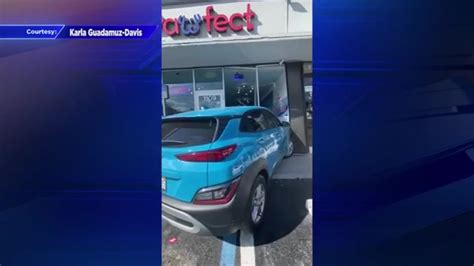 Elderly SUV driver OK after hitting storefront of Hallandale Beach pet grooming business