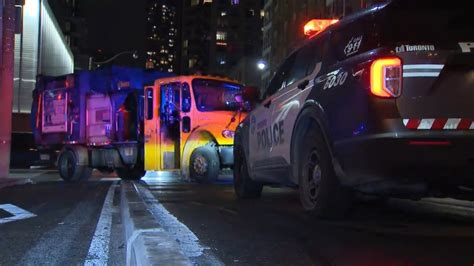 Elderly woman seriously injured after being hit by garbage truck in Toronto