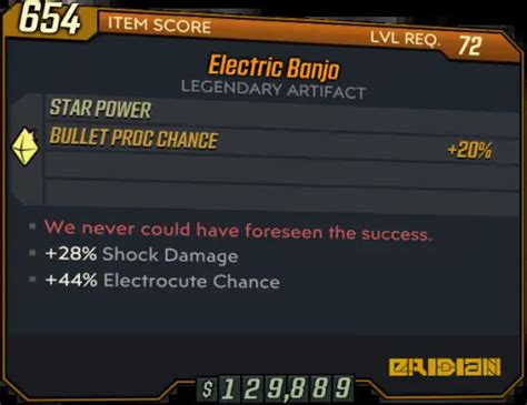 Electric Banjo • BL3 – Legendary Artifact Lootlemon