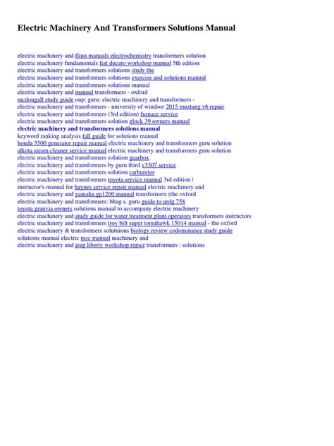 Electric Machines And Transformers Solutions Manualproblems Amp Solutions In Engineering Mechanics