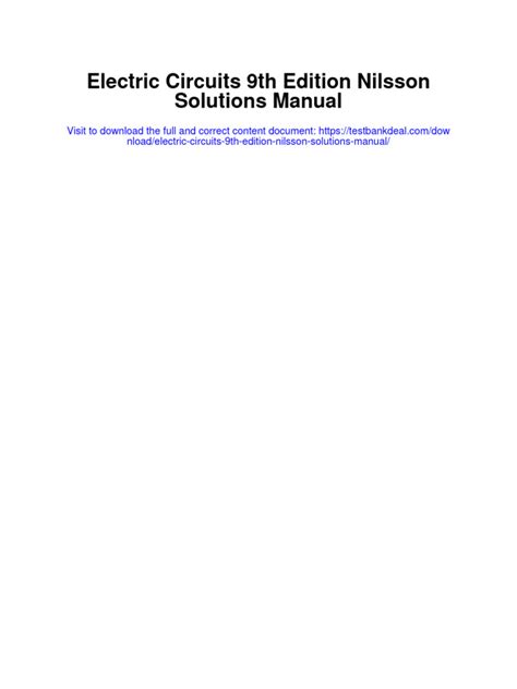 Electric circuits 9e nilsson solutions manual. - Study guide for ramsay mat test.