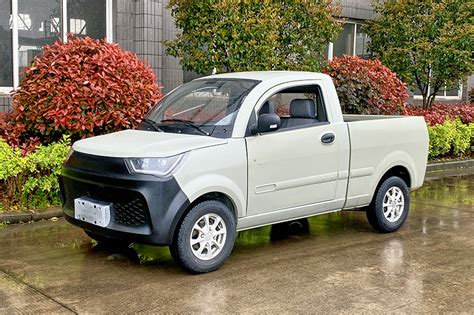 Electric mini truck. It's a light, four-wheeled vehicle powered by an electric motor or a small engine. Developed in Japan, they typically look like a downsized van or pickup truck. 