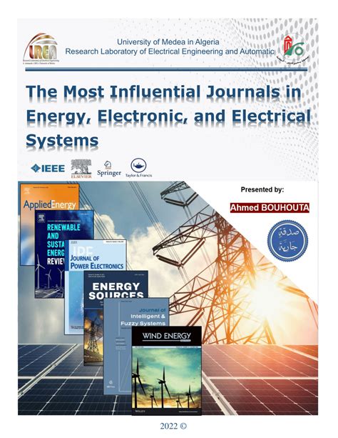 Electric power systems research quartile.  The Most Influential Journals in Ener...