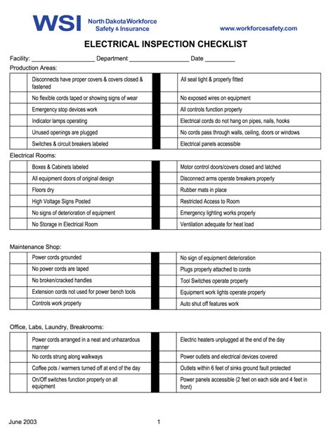 Electrical Checklist In Excel Format Equipment Maintenance Checklist