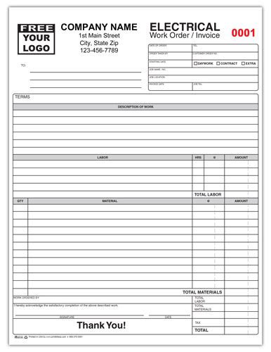 Electrical Contractor Invoice Form Printit4less