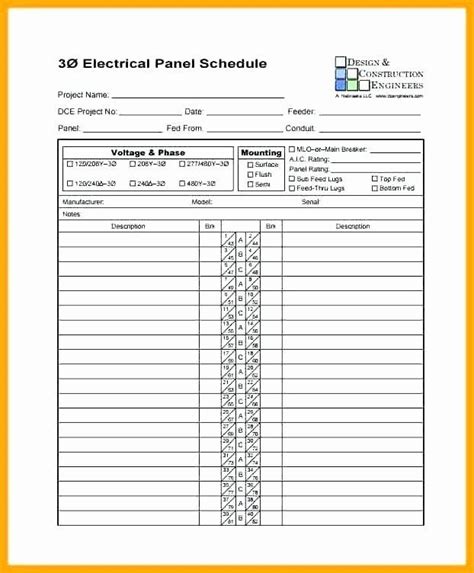 Electrical Panel Labeling Template Templates Square D Panel Schedule Template Square D Panel