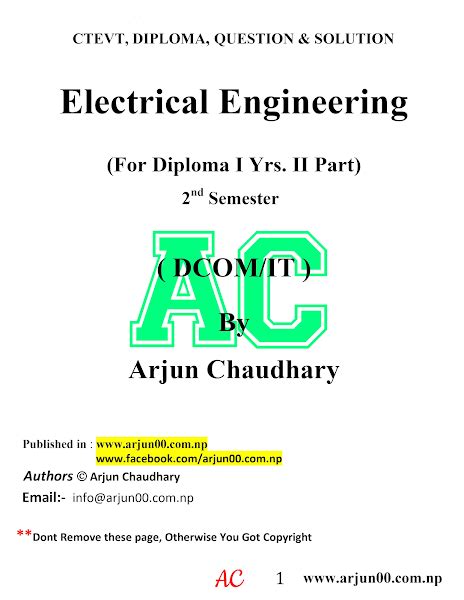 Electrical Technology Second Semester Diploma Question Paper