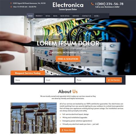 Electrical Website Templates Templateonweb