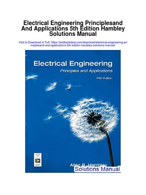 Electrical engineering hambley 5th edition solutions manual. - Lösung manuelle geometrie für spaß und herausforderung.