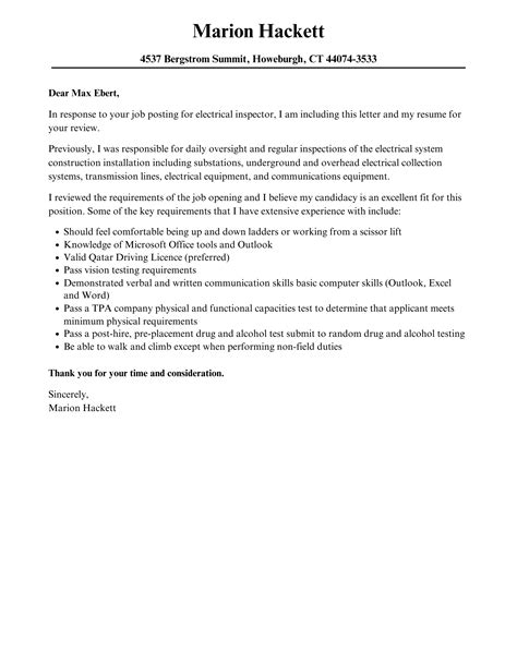 Electrical inspection letter sample.  Electrical Inspection Report Letter Sample ...