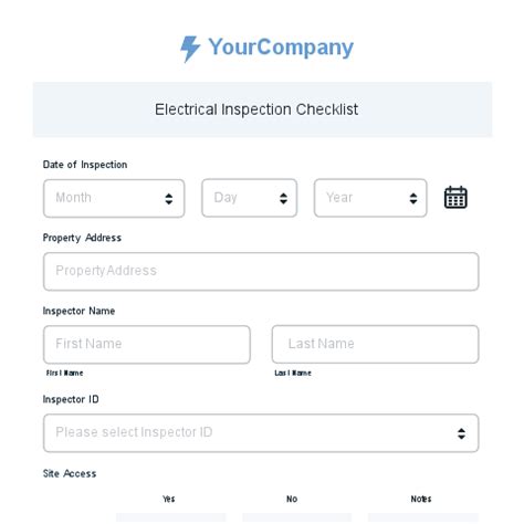 Electrical inspection report template.  Formstack uses AI to generate customized templates.  ...