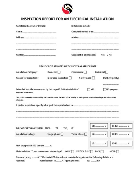 Electrical installation report pdf.  Start INSPECTION REPORT FOR AN ELECTRICAL I...