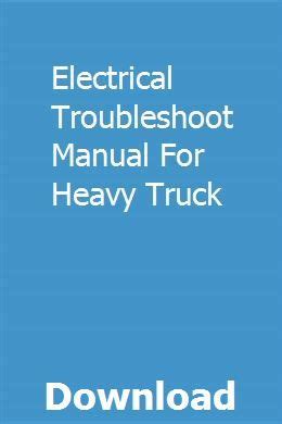 Electrical troubleshoot manual for heavy truck. - Seat toledo 91 manual del usuario.