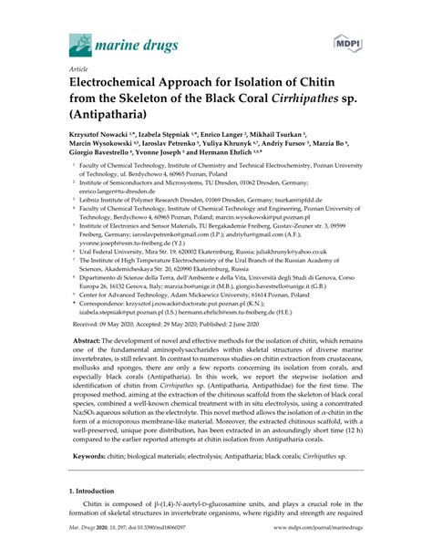 Electrochemical Approach for Isolation of Chitin from the Skeleton …