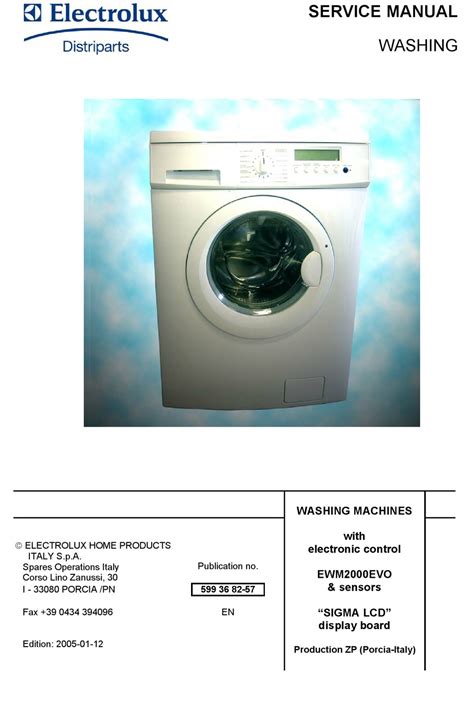 Electrolux washing machine service manuals ewf. - Manuale di servizio tv al plasma lg 50pa4500 tf 50pa4520 tc.