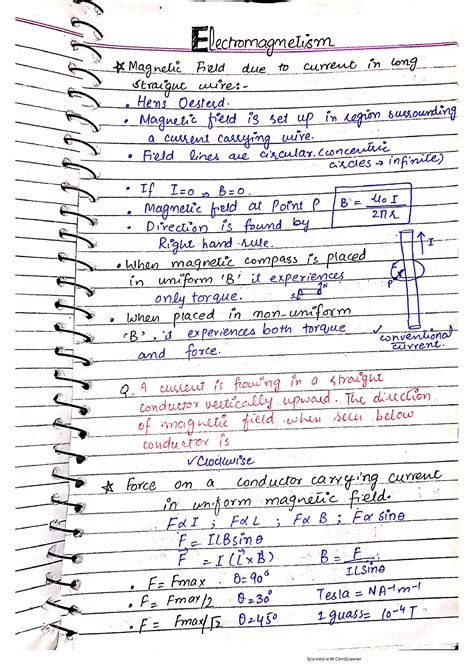 Electromagnetism notes pdf.  It describes experimental setups, observations ...