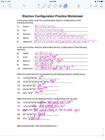 Electron Configuration Worksheet Answers Key Everett Community College