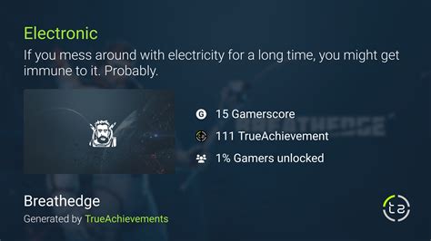 Electronic achievement in Breathedge