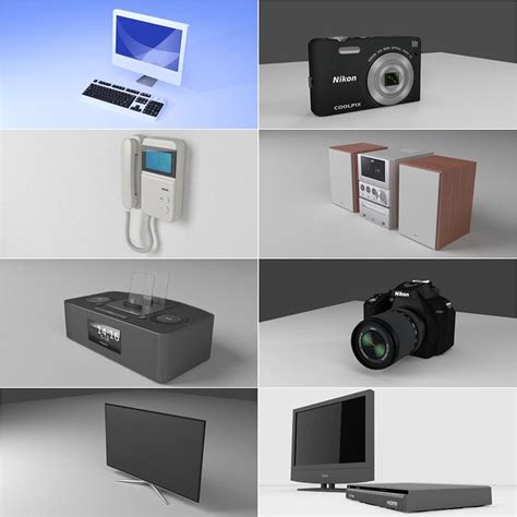 Electronics 3d model free download. JS formats for use in Unity 3D, Blende...