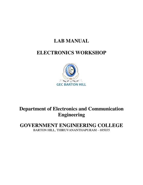 Electronics and tele communivation workshop lab manual download in diploma engineering. - Eloísa está debajo de un almendro.